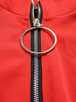 High Low Irregular Zipper Front Tunic Top