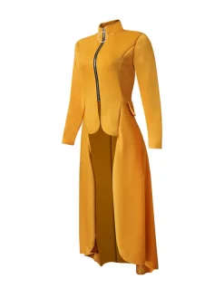 High Low Irregular Zipper Front Tunic Top