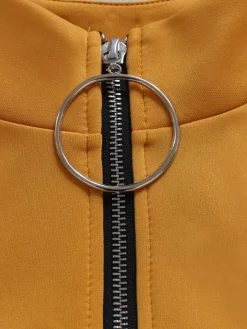 High Low Irregular Zipper Front Tunic Top