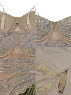 High Slit Asymmetrical Rhinestone Dress