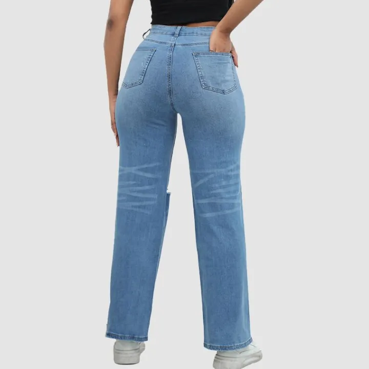High Waist Ripped Wide Leg Jeans