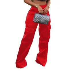 High Wasited Wide Leg Pants with Pockets