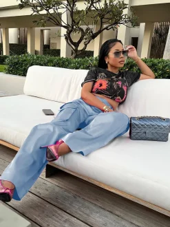 High Wasited Wide Leg Pants with Pockets