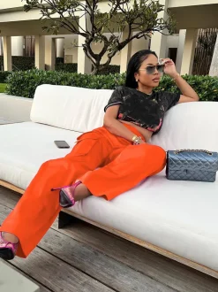 High Wasited Wide Leg Pants with Pockets