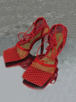 Hollow Out Crossed Straps High Heel Sandal