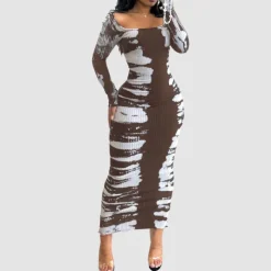 Knit High Elastic Tie Dye Dress