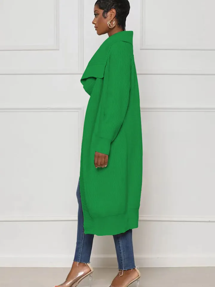 Knit Long Sleeve Solid Bodycon Cardigan