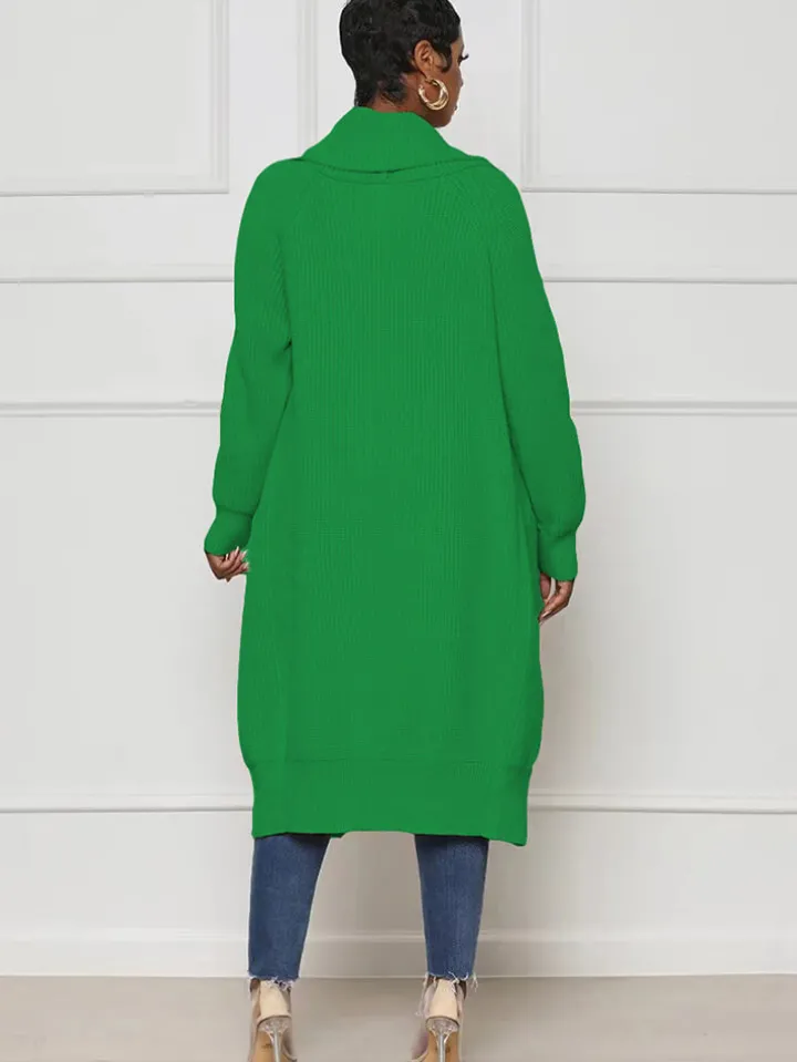 Knit Long Sleeve Solid Bodycon Cardigan