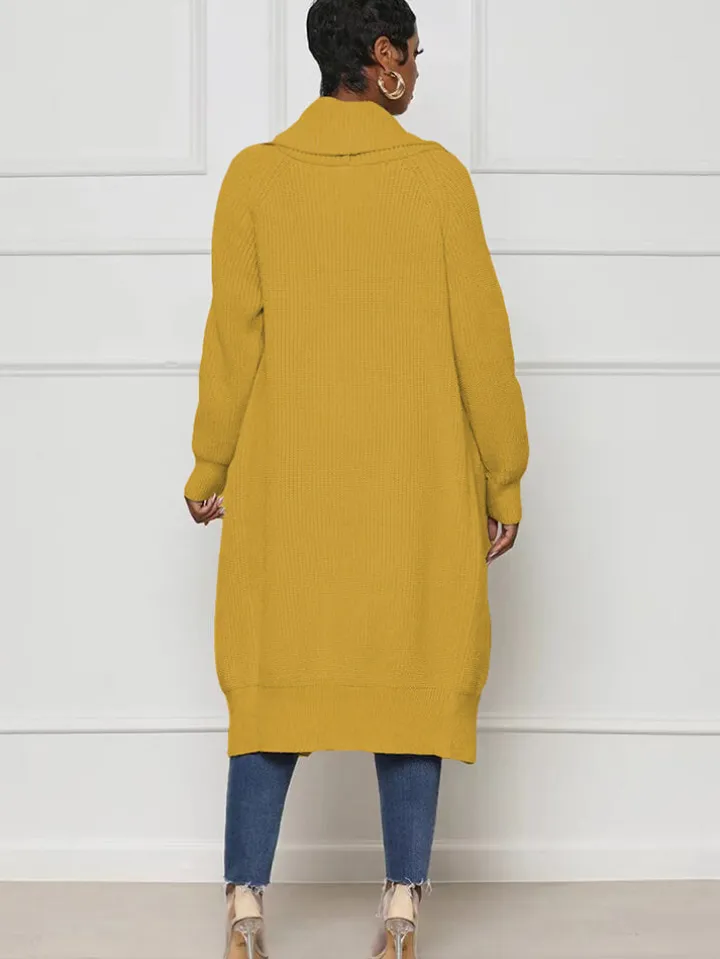 Knit Long Sleeve Solid Bodycon Cardigan