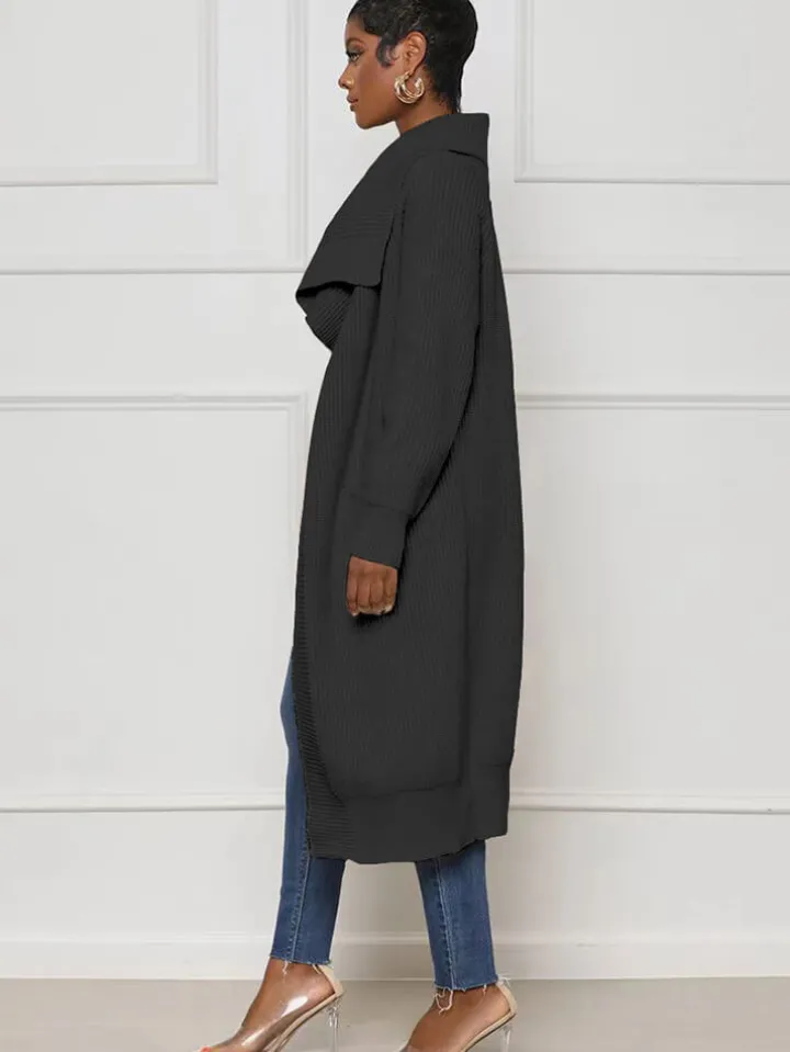 Knit Long Sleeve Solid Bodycon Cardigan