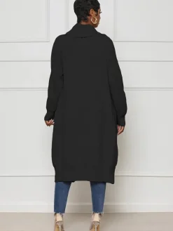 Knit Long Sleeve Solid Bodycon Cardigan