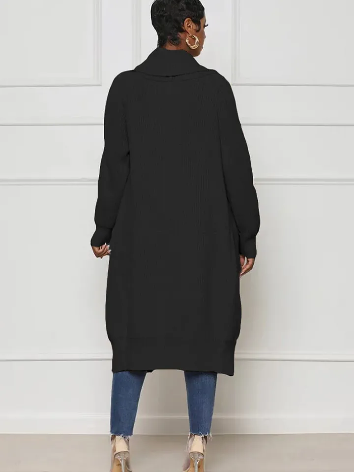 Knit Long Sleeve Solid Bodycon Cardigan