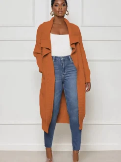 Knit Long Sleeve Solid Bodycon Cardigan