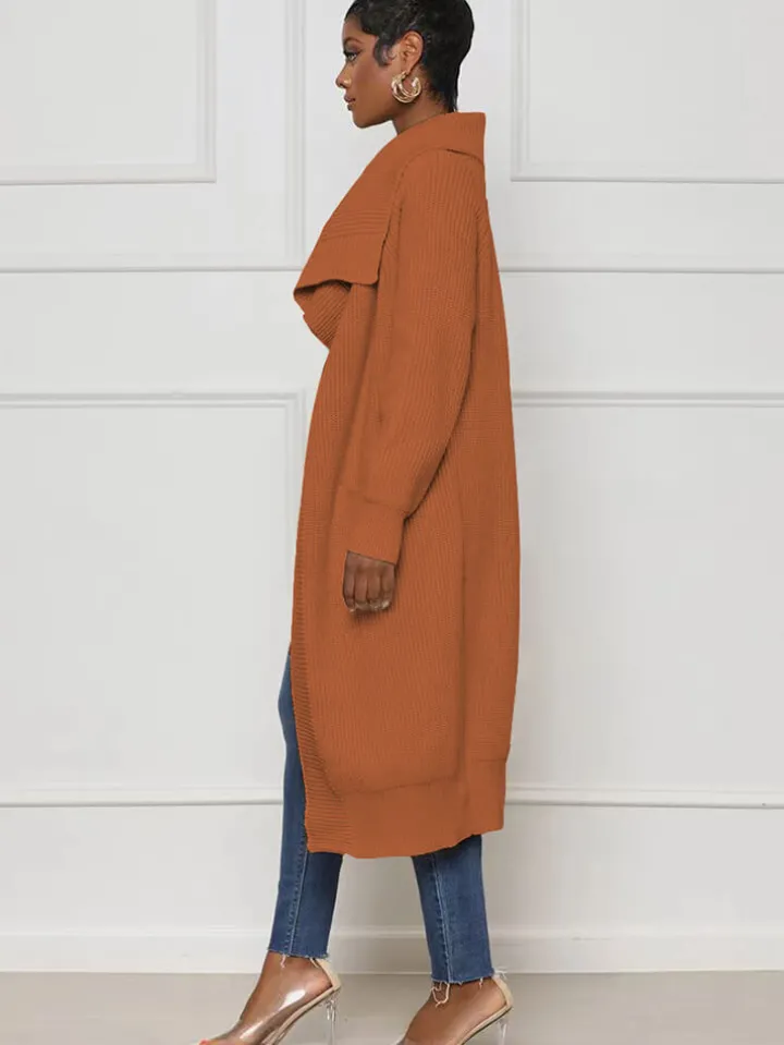 Knit Long Sleeve Solid Bodycon Cardigan