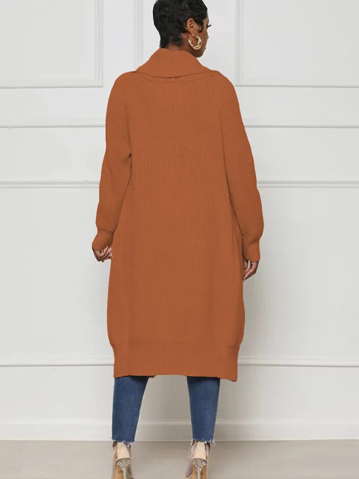 Knit Long Sleeve Solid Bodycon Cardigan