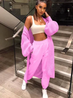 Knit Long Sleeves Open Front Cardigan