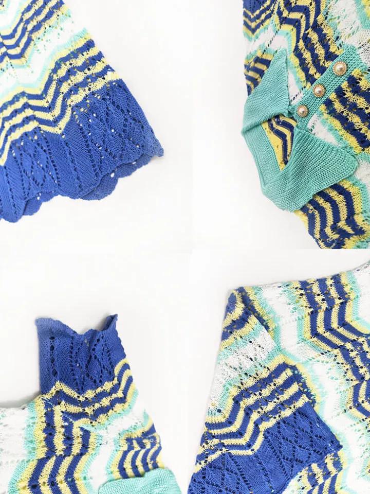 Knit Short Sleeve Color Block Mini Dress