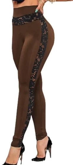 Lace Patchwork High Waisted Long Pants