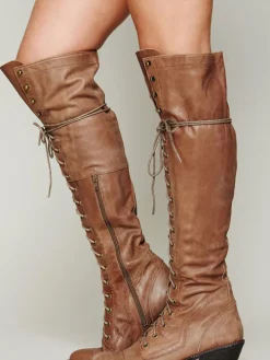 Lace-Up Over-the-Knee Boots