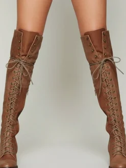 Lace-Up Over-the-Knee Boots