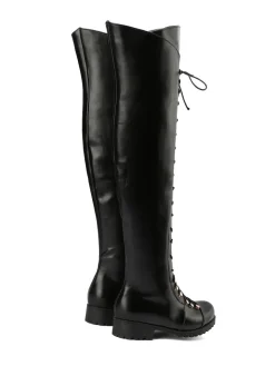 Lace-Up Over-the-Knee Riding Boots