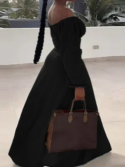 Lantern Sleeve Plus Size Two-Piece Set