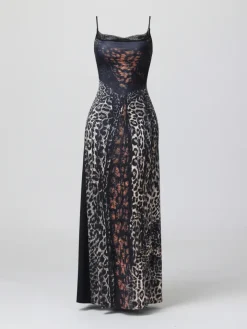 Leopard Lace Patchwork Dress