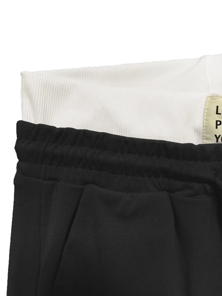 Letter Print Crop Tank Top Shorts Sets