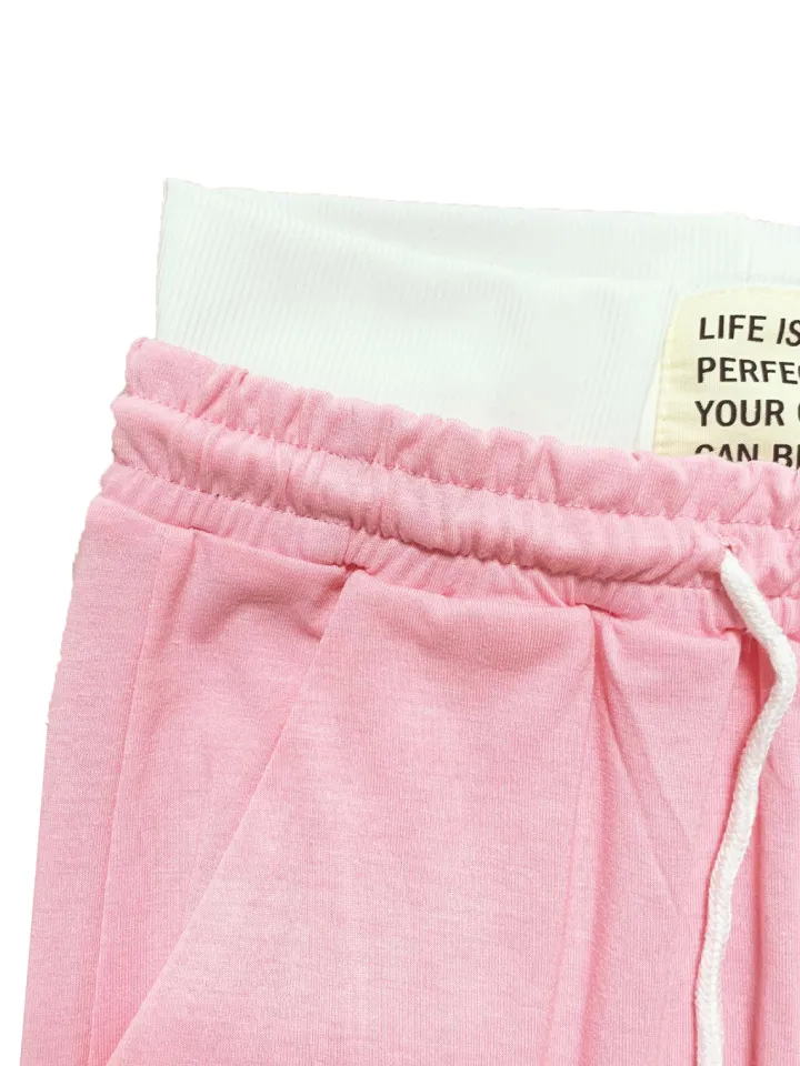 Letter Print Crop Tank Top Shorts Sets