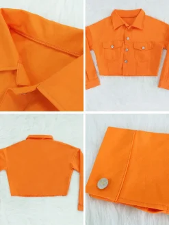 Long Sleeve Button Down Ripped Denim Jacket