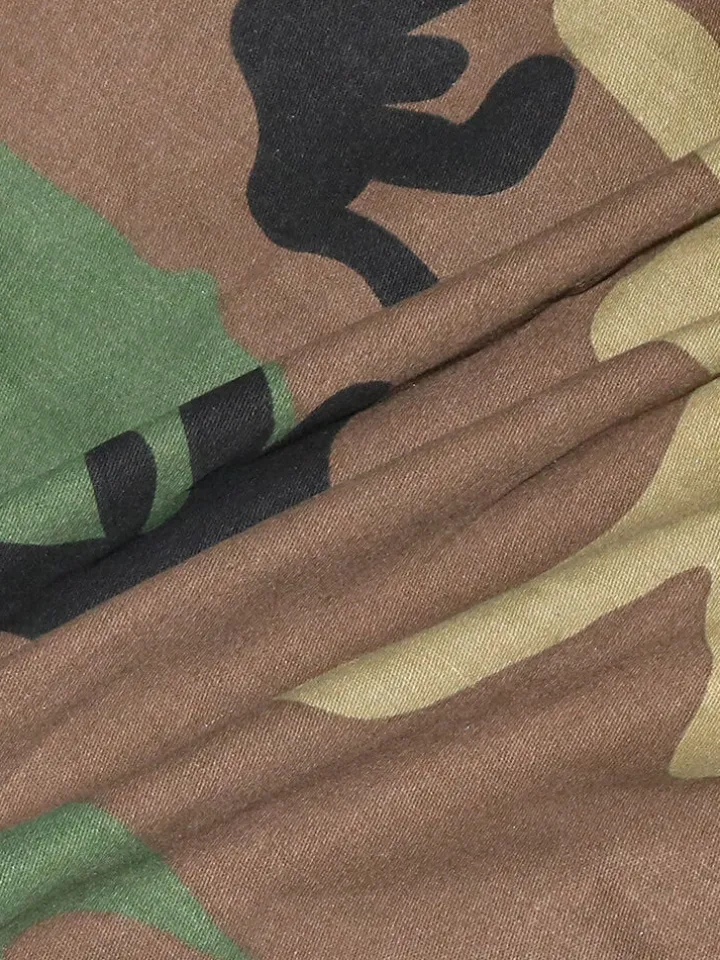 Long Sleeve Camouflage Printed Button Jacket