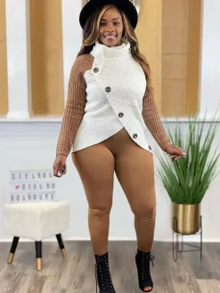 Long Sleeve Color Block Asymmetrical Top