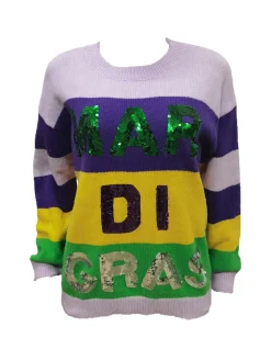 Long Sleeve Color Block Sequin Letter Pullover