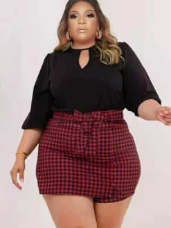 Long Sleeve Crop Top Short Pantskirt