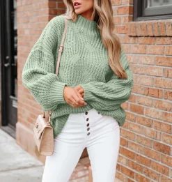 Long Sleeve Knit Solid Pullover