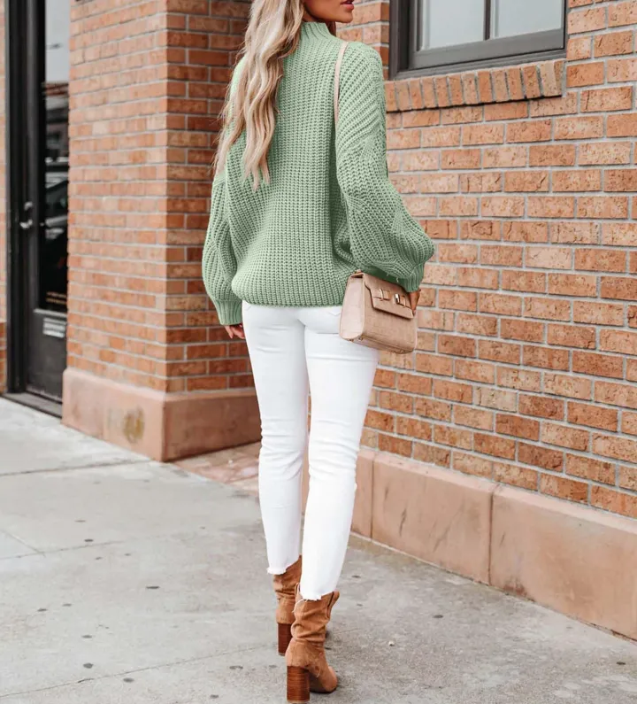 Long Sleeve Knit Solid Pullover