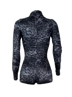 Long Sleeve Leopard Print Romper