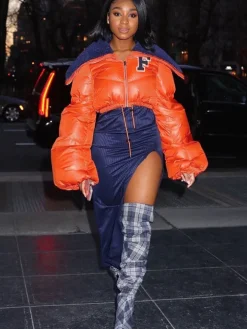 Long Sleeve Letter Print Short Jacket