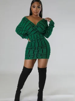 Long Sleeve Off Shoulder Mini Dress