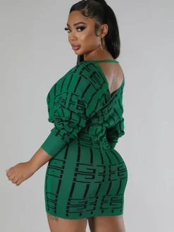 Long Sleeve Off Shoulder Mini Dress