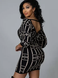 Long Sleeve Off Shoulder Mini Dress