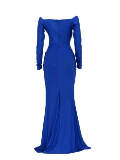 Long Sleeve Off Shoulder Split Maxi Dress