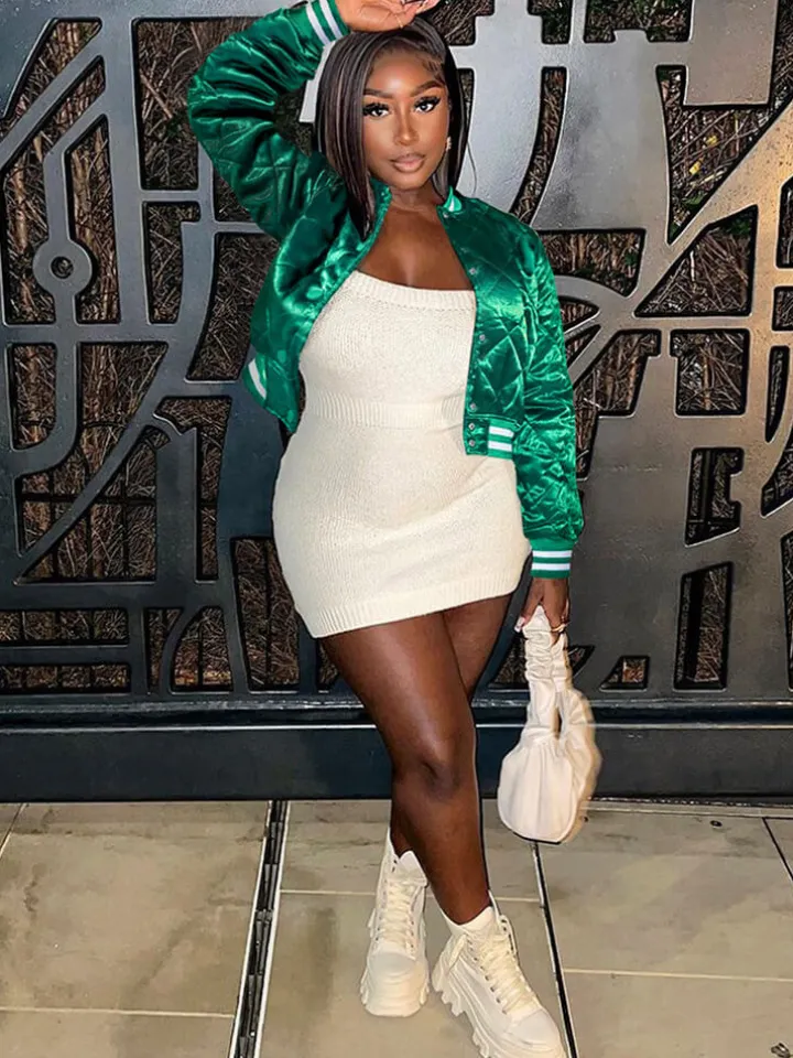 Long Sleeve Patchwork Quilted Baseball Jacket