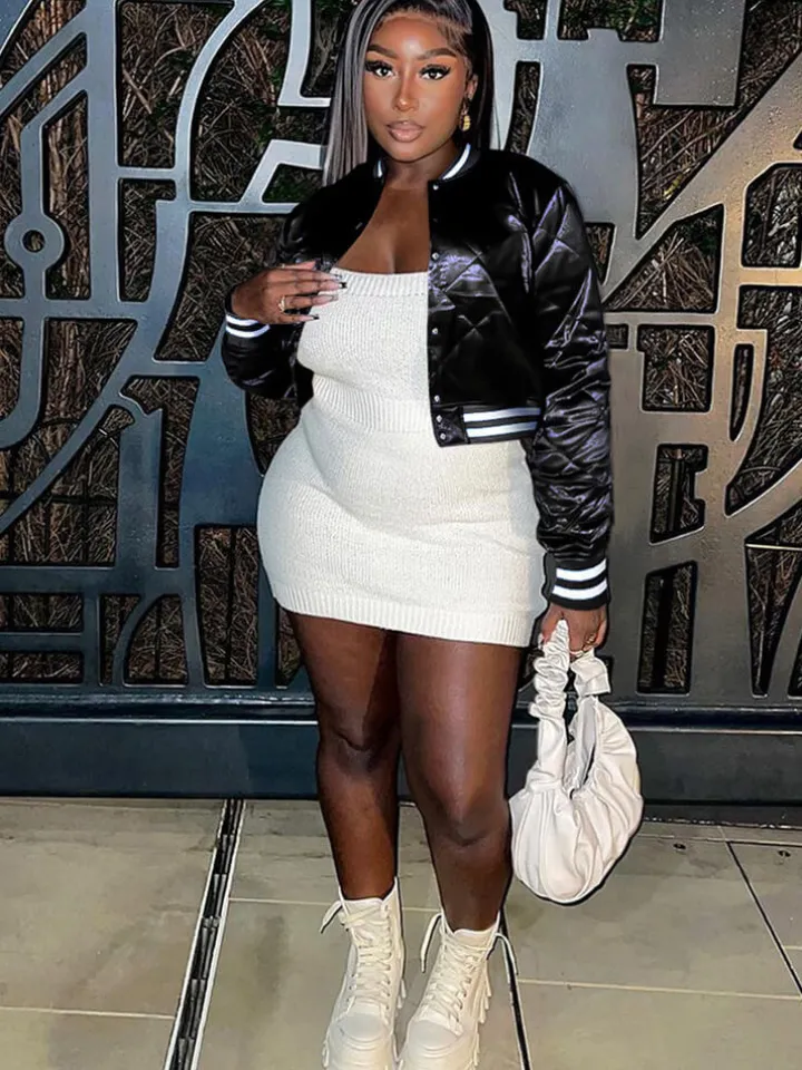 Long Sleeve Patchwork Quilted Baseball Jacket