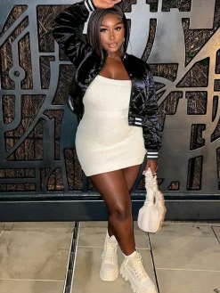 Long Sleeve Patchwork Quilted Baseball Jacket