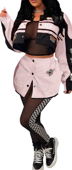 Long Sleeve Pattern Embroidery Jacket Detachable