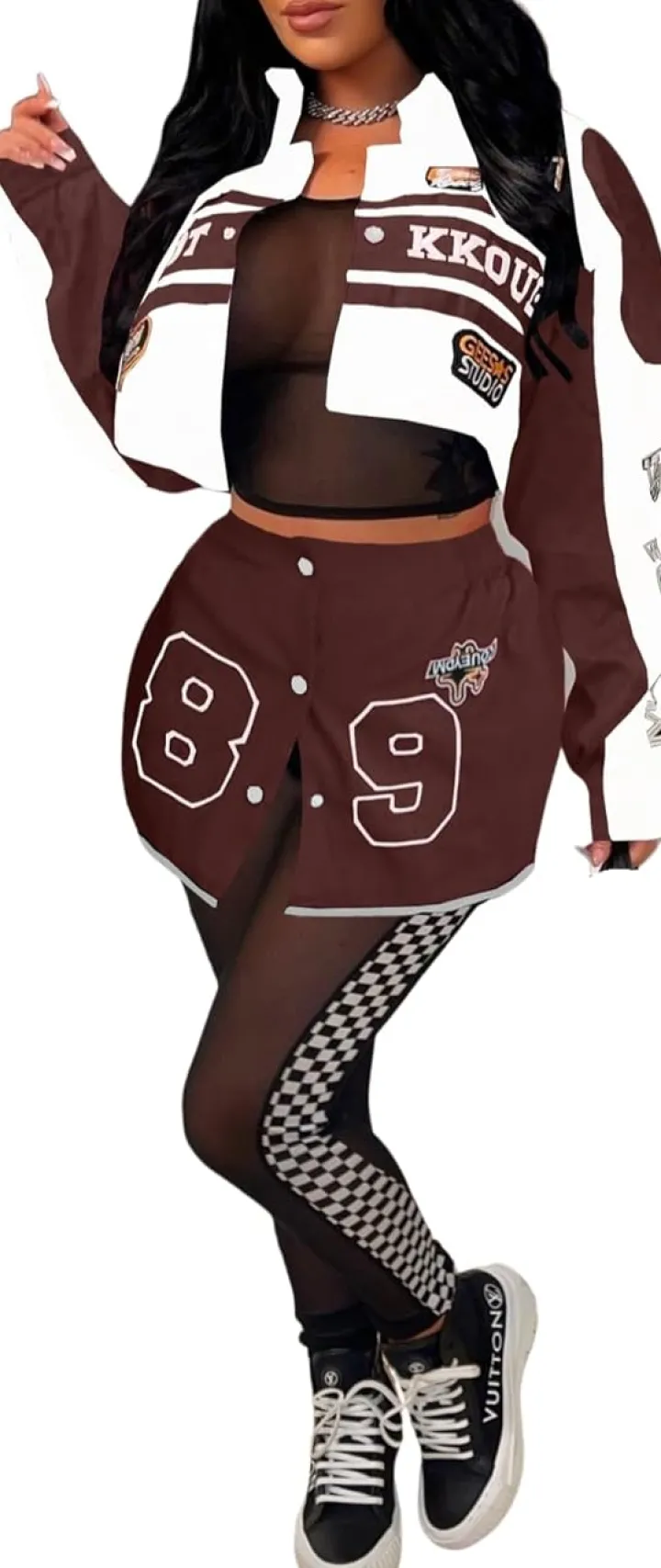 Long Sleeve Pattern Embroidery Jacket Detachable