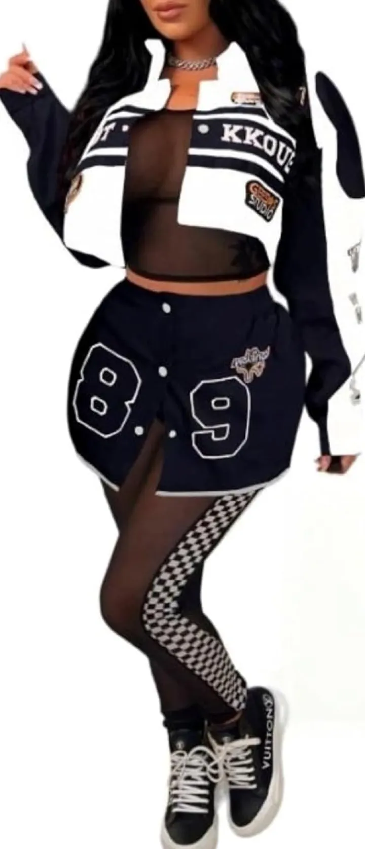 Long Sleeve Pattern Embroidery Jacket Detachable