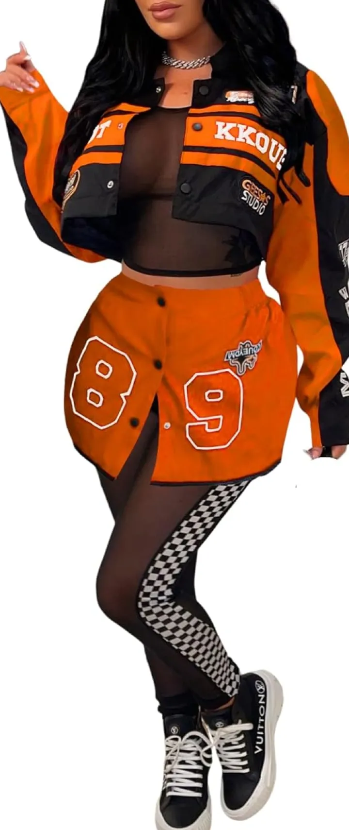 Long Sleeve Pattern Embroidery Jacket Detachable