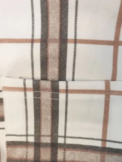 Long Sleeve Plaid Print Ruched Midi Dress